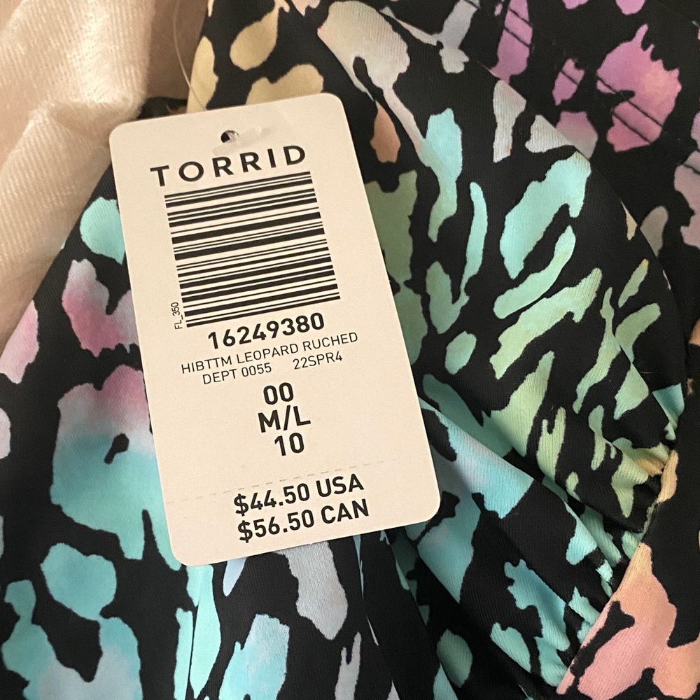 Torrid Colorful Leopard Print Bikini Bottom - Picture 3 of 3